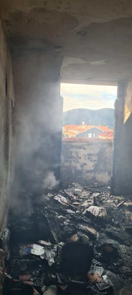 Vivienda calcinada en Noja