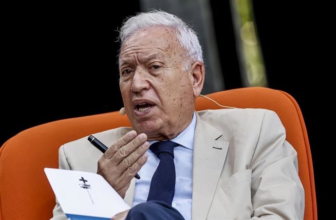 Archivo - El exministro de Exteriores José Manuel García-Margallo, durante su intervención en la mesa de debate Fortalezas, amenazas y oportunidades del modelo territorial español.