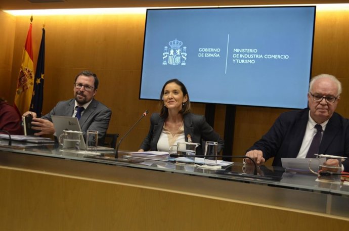 La ministra de Industria, Reyes Maroto, durante la Conferencia sectorial de Industria