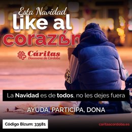 Cartel de la campaña de Navidad de Cáritas Diocesana de Córdoba.