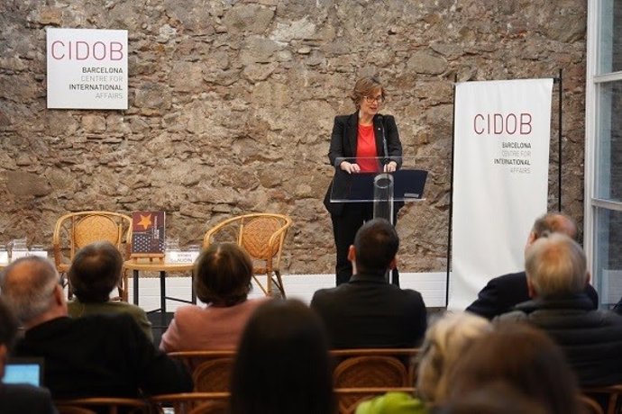 La consellera de Acción Exterior y Unión Europea de la Generalitat, Meritxell Serret, en un acto en el Cidob
