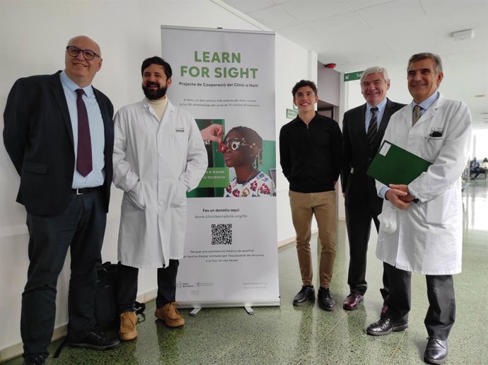El piloto de MotoGP Marc Márquez en la presentación de 'Learn for Sight' en el Clínic Barcelona