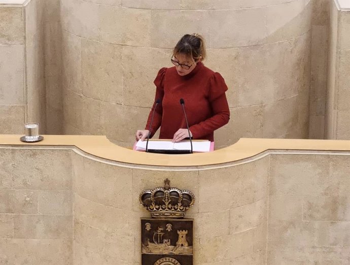 La consejera de Empleo y Políticas Sociales de Cantabria, Eugenia Gómez de Diego, en el Parlamento