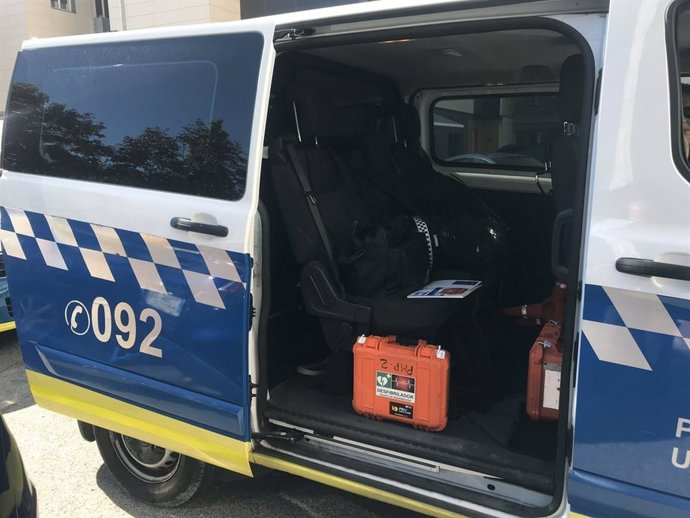 El vehículo de la Policía Municipal de Pamplona.