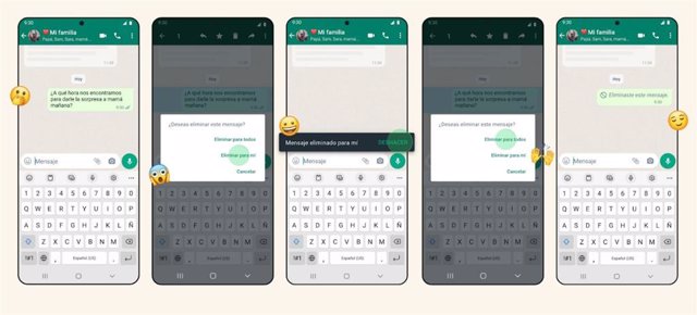 Nueva característica de WhatsApp que permite recuperar un mensaje borrado hasta 5 segundos después de haberlo eliminado