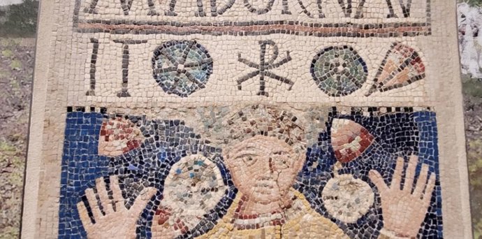 Lauda sepulcral paleocristiana datada entre el año 350-400 que prestará el Museo de Huesca a la exposición 'CAMBIO DE ERA. Córdoba y el Mediterráneo Cristiano', en Córdoba.