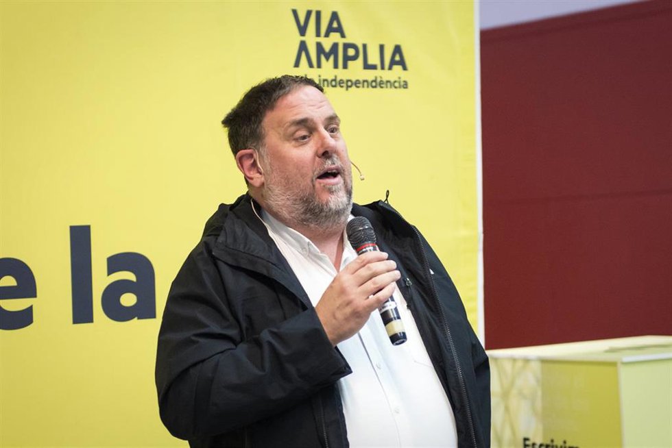 El presidente de ERC, Oriol Junqueras, durante el acto Prou Repressió celebrado por Esquerra Republicana de Catalunya (ERC), a 29 de noviembre de 2022, en Girona, Catalunya (España).