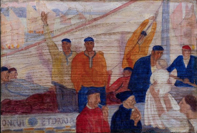 Boceto para el cuadro "La partida" (1920) de Ramón de Zubiaurre