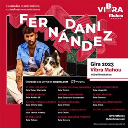 Cartel de Dani Fernández en su gira Vibra Mahou.
