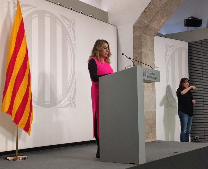La portavoz del Govern, Patrícia Plaja, en rueda de prensa tras el Consell Executiu