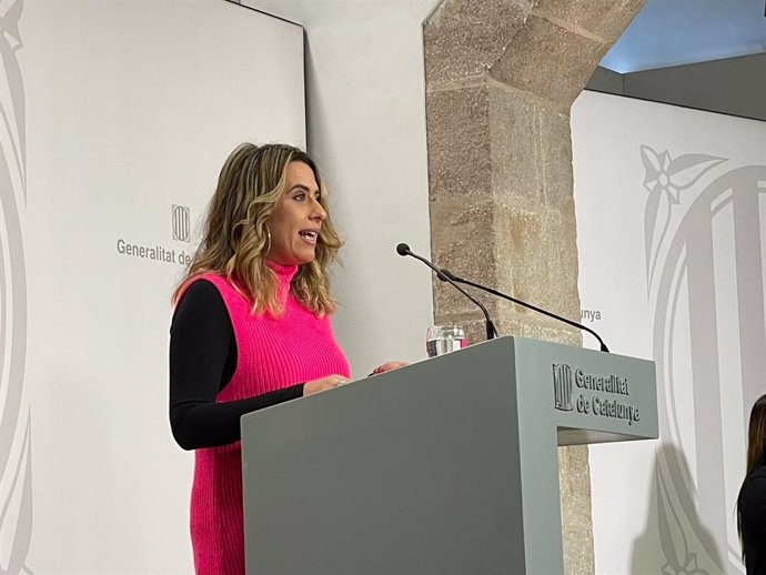 La portavoz del Govern, Patrícia Plaja, en la rueda de prensa posterior al Consell Executiu