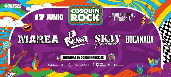 Cartel de la segunda edición de Cosquin Rock que se celebrará en 2023 en el marco del festival Marenostrum Fuengirola