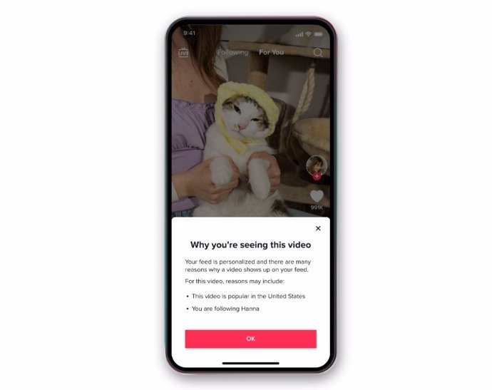 TikTok implementa una función que explica las razones del contenido que el algoritmo recomienda en el feed 'Para ti'.