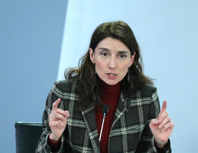 La ministra de Justicia, Pilar Llop, durante la rueda de prensa tras la reunión del Consejo de Ministros en Moncloa, a 20 de diciembre de 2022, en Madrid (España). El Consejo de Ministros ha aprobado a la adenda el Plan de Recuperación, Transformación y