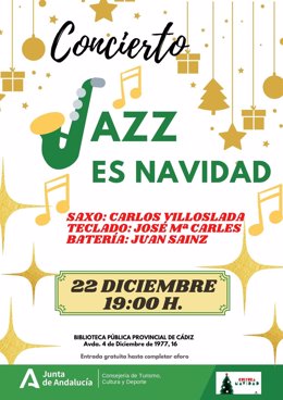 Cartel del concierto en la Biblioteca Provincial de Cádiz