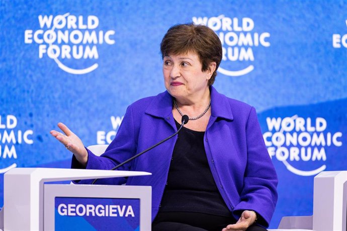 Archivo - HANDOUT - 23 May 2022, Switzerland, Davos: Kristalina Georgieva, Managing Director of the International Monetary Fund (IMF), the 'Global Economic Outlook' session at the World Economic Forum Annual Meeting in Davos-Klosters. Photo: Benedikt vo