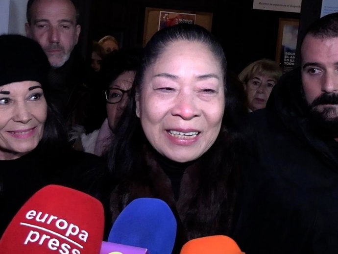 Junko, en el funeral de Bernardo Pantoja