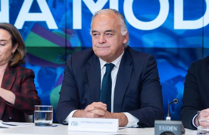 El vicesecretario general institucional del PP, Esteban González Pons, en una foto de archivo en la Junta Directiva Nacional del PP.