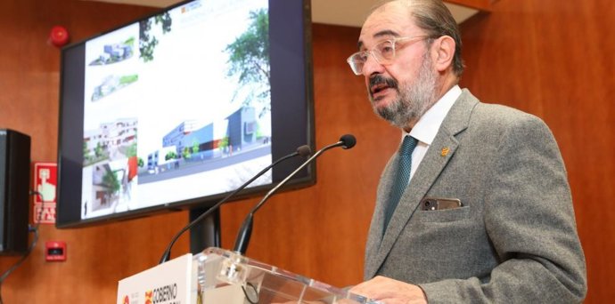 El presidente del Gobierno de Aragón, Javier Lambán, presenta el proyecto del complejo residencial Luis Buñuel de Teruel.