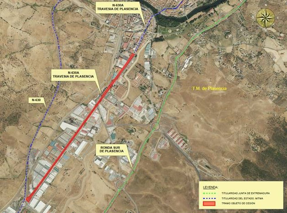 Plano de la avenida Martín Palomino de Plasencia.