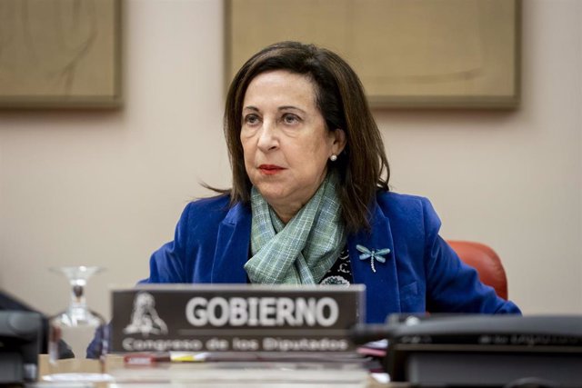 La ministra de Defensa, Margarita Robles, durante una comparecencia en el Congreso de los Diputados