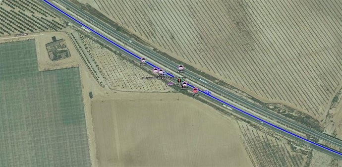 Imagen del lugar, en el mapa, en el que tuvo lugar el accidente