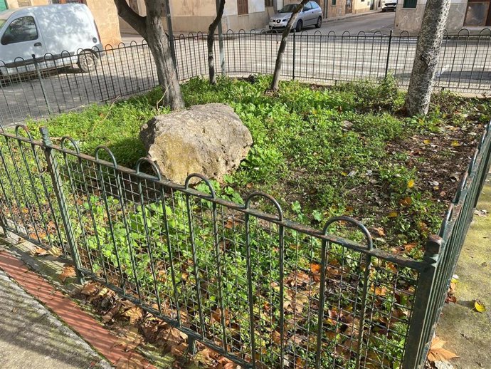 Una de las fotografías del "abandono" de las zonas públicas que critica MÉS per Llucmajor.