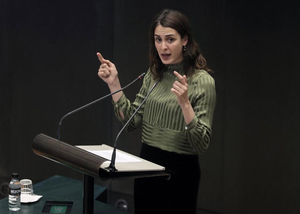 Archivo - La portavoz de Más Madrid en el Ayuntamiento de Madrid, Rita Maestre, interviene en una sesión extraordinaria y urgente del pleno municipal