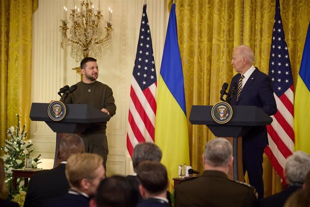 Joe Biden, presidente de Estados Unidos, recibe en la Casa Blanca a su homólogo de Ucrania, Volodimir Zelenski
