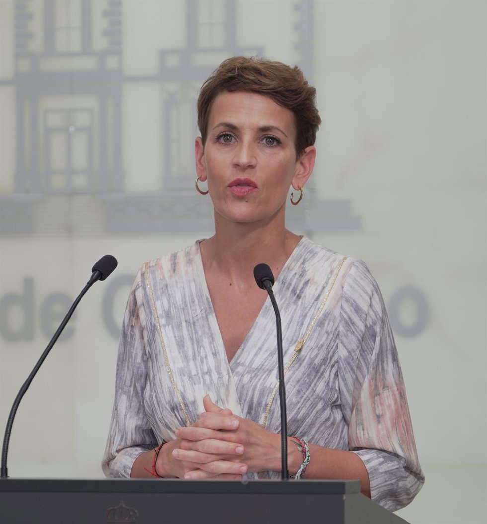 Archivo - La presidenta del Gobierno de Navarra, María Chivite.