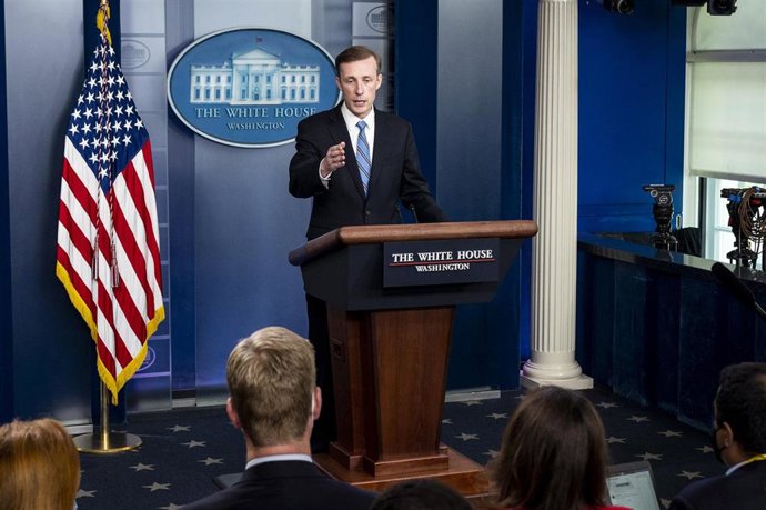 Archivo - El asesor de Seguridad Nacional de EEUU, Jake Sullivan, durante una rueda de prensa en la Sala de Prensa de la Casa Blanca