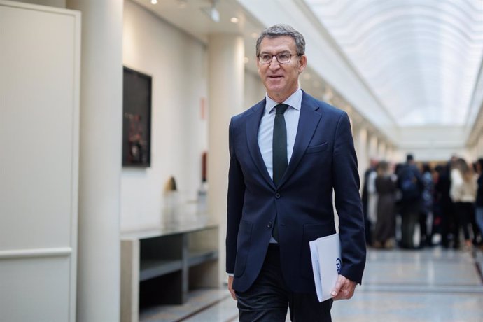 El presidente nacional del Partido Popular (PP), Alberto Núñez Feijóo, en el Senado, a 22 de diciembre de 2022, en Madrid (España). La reforma del Código Penal ha llegado al pleno del Senado sin las enmiendas paralizadas por el Tribunal Constitucional (