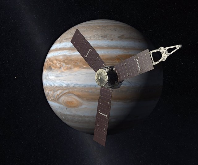 Ilustración de Juno delante de Júpiter