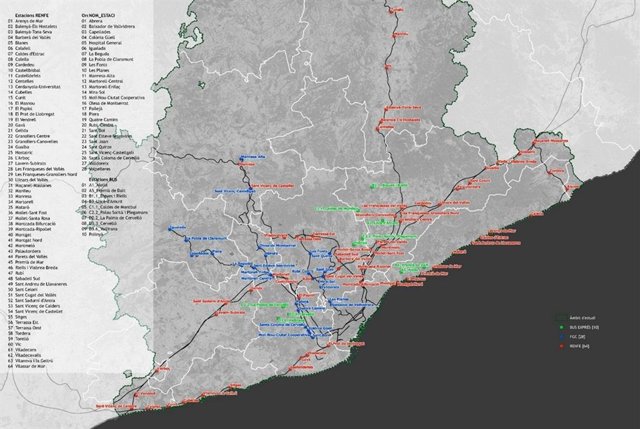 Mapa dels nous aparcaments 'park&ride'