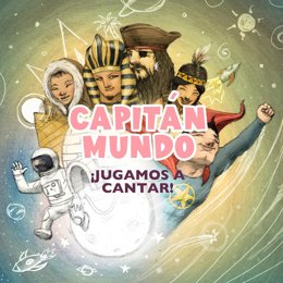 Portada del disco '¡Jugamos a cantar!', de Capitán Mundo.