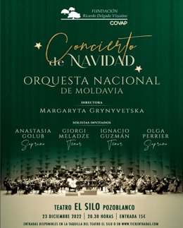 Cartel del Concierto de Navidad a cargo de la Orquesta Nacional de Moldavia.