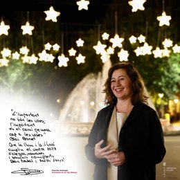 La presidenta del Govern, Francina Armengol, felicita la Navidad a los ciudadanos de Baleares.