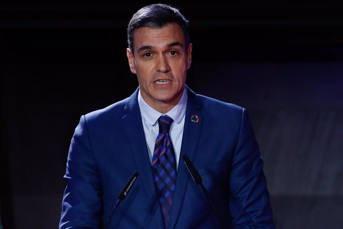 Pedro Sanchez, President of the Government of Spain, attends during the COE (Spanish Olympic Committee) 2022 Awards Ceremony at COE at COE Official Headquarters on December 21, 2022 in Madrid, Spain.