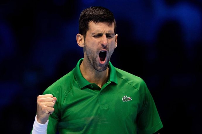 Archivo - El tenista serbio Novak Djokovic durante las Finales de la ATP 2022