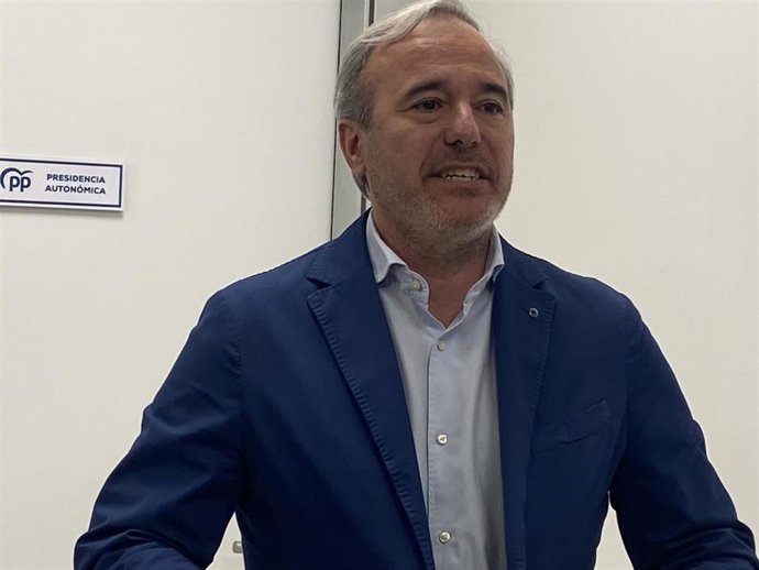 Archivo - El presidente del PP Aragón y alcalde de Zaragoza, Jorge Azcón.