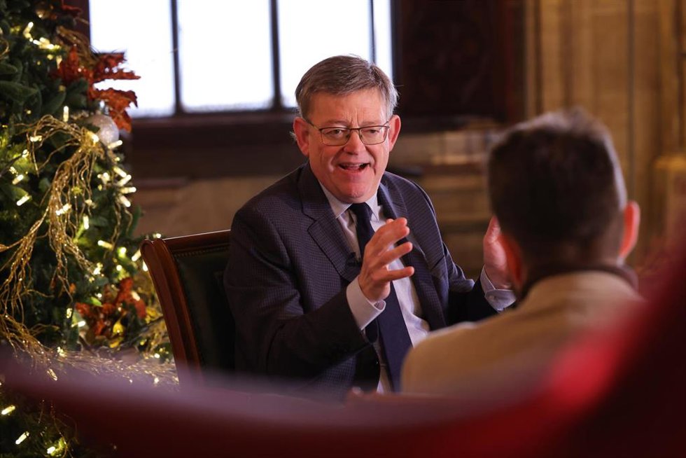 El president de la Generalitat, Ximo Puig, en un momneto de la entrevista.