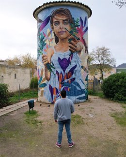 Mural 'La ofrenda' de Dreps en Ugena (Toledo).