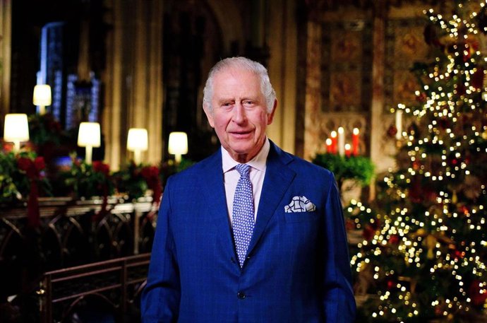 El rey Carlos III durante su mensaje de Navidad