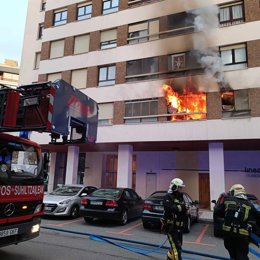 Incendio en una vivienda del barrio de San Juan, en Pamplona