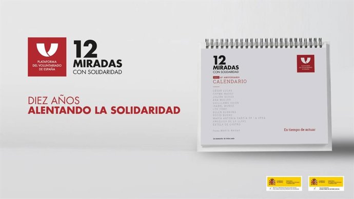 La PVE lanza el calendario de su decima edición de '12 Miradas con Solidaridad' con figuras de la fotografía