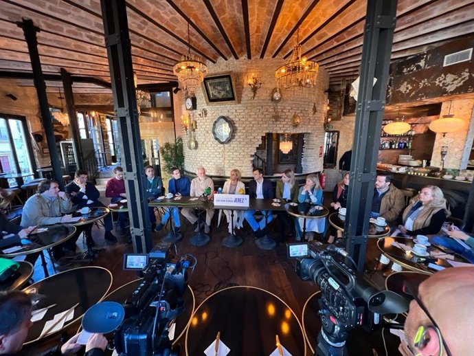 García Pelayo en rueda de prensa en Jerez.