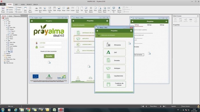 Pantallazo de la aplicación