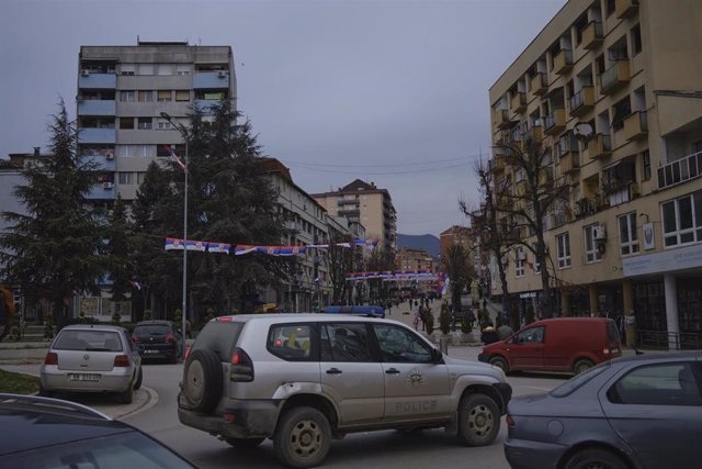 Ciudad de Mitrovica, en Kosovo, en el marco de las tensiones con Serbia