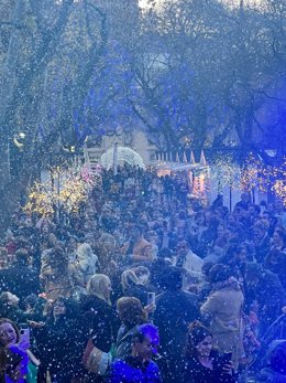 Nevada artificial en el Paseo de las Bicicletas de Jaén