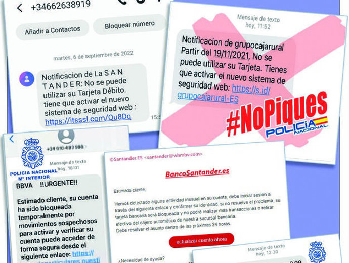 La Policía Nacional alerta sobre la estafa dirigida a  clientes de entidades bancarias